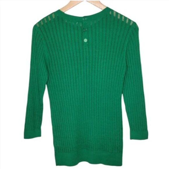 🎄1901 Button Back Pointelle Sweater - Picture 4 of 6